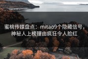 蜜桃传媒盘点：mitao9个隐藏信号，神秘人上榜理由疯狂令人脸红