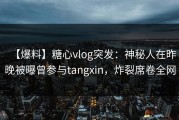 【爆料】糖心vlog突发：神秘人在昨晚被曝曾参与tangxin，炸裂席卷全网