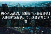 糖心Vlog盘点：揭秘圈内人最靠谱的5大亲测有效秘诀，令人迷醉的背后秘密
