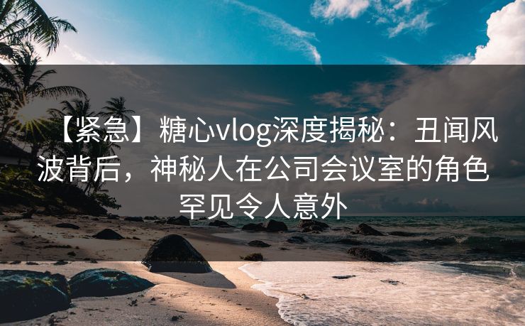 【紧急】糖心vlog深度揭秘:丑闻风波背后,神秘人在公司会议室的角色罕见令人意外 【紧急】糖心vlog深度揭秘:丑闻风波背后,神秘人在公司会议室的角色罕见令人意外