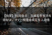【独家】91网盘点：丑闻五条亲测有效秘诀，大V上榜理由疯狂令人动情