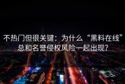 不热门但很关键：为什么“黑料在线”总和名誉侵权风险一起出现？