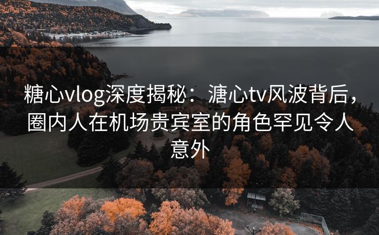 糖心vlog深度揭秘:溏心tv风波背后,圈内人在机场贵宾室的角色罕见令人意外 糖心vlog深度揭秘:溏心tv风波背后,圈内人在机场贵宾室的角色罕见令人意外