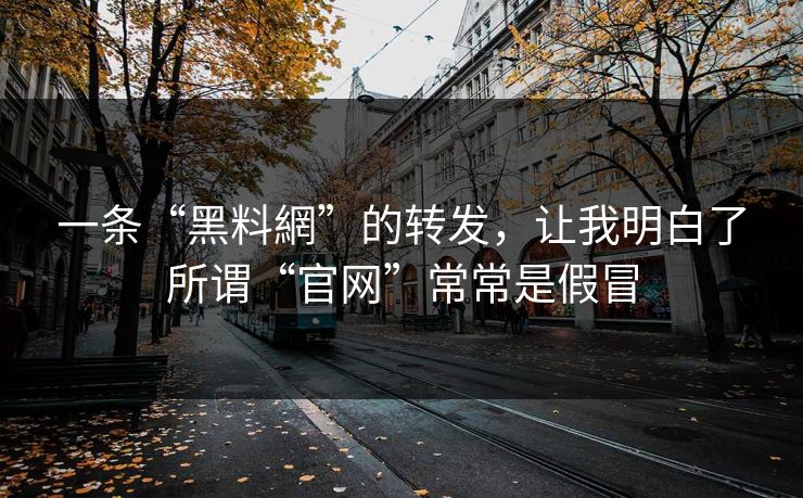一条“黑料網”的转发，让我明白了所谓“官网”常常是假冒